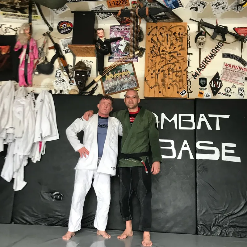 Adam Fox with Chris Haueter at Combat Base